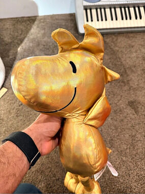 Peanuts 75th Anniversary Metallic Gold Woodstock Plush Toy